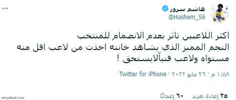 قائمة الأخضر.. 
المعيوف والخيبري يتصدران الجدل